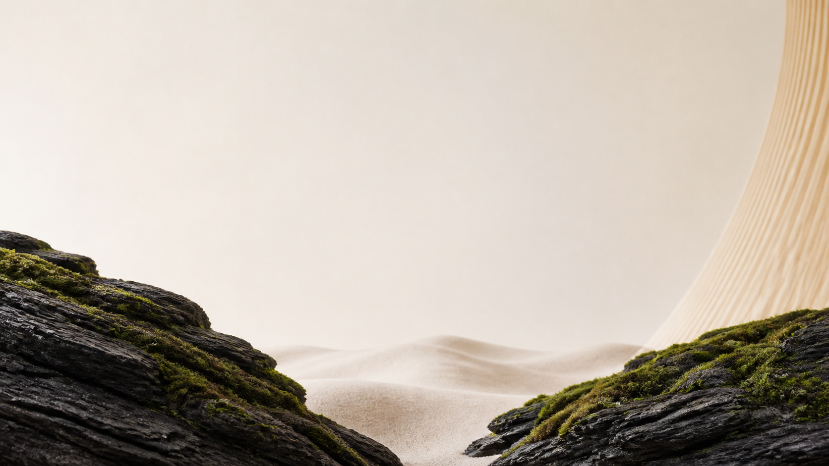Moss-covered rock landscape